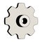 Sprocket wheel for round link chain. 3D effect. Vector illustration