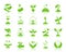 Sprout green silhouette icons vector set