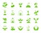 Sprout green silhouette icons vector set on white