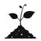 Sprout in the ground black simple icon
