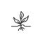 Sprout growing out from soil line icon