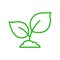 Sprout growth icon design in linear style.