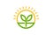 Sprout Leaf Circle Sun Logo