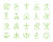 Sprout simple color line icons vector set