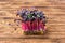 Sprouts of sango radish on wooden background