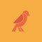 Spruce bird logo isolated on a yellow background
