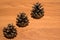 Spruce bumps on a wooden table