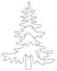 Spruce coniferous tree, evergreen plant - vector linear drawing for logo, coloring book or pictogram.