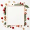 Spruce Frame Adorned with Bells and Baubles, Red and Gold Tones