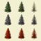 Spruce tree 3d rendering isolated for landscape designer.