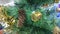 Spruce tree with small drum decoration for Christmas decorations