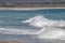 Spume waves going to the mexican pacific ocean beach