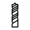 spur wood drill bit line icon vector illustration