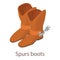 Spurs boots icon, isometric 3d style