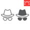 Spy agent line and glyph icon, security and detective, hacker sign vector graphics, editable stroke linear icon, eps 10.