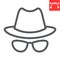 Spy agent line icon, security and detective, hacker sign vector graphics, editable stroke linear icon, eps 10.