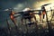 spy combat drone flew into no fly zone behind a fence with barbed wire