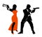 Spy couple vector set