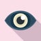 Spy eye icon flat vector. Eyeball sight
