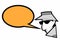 spy hacker thief icon illustration cartoon speech bubble  security key and spy thief in laptop screen illustration drawing