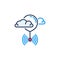 Spy Radiosonde Flying in Clouds vector concept colored icon