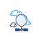 Spy Radiosonde in Sky with Clouds vector concept colored icon