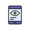 Spyware cyber attack icon. Simple color with outline vector elements of hacks icons for ui and ux, website or mobile application