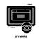 spyware icon, black vector sign with editable strokes, concept illustration