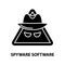 spyware software icon, black vector sign with editable strokes, concept illustration