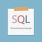 SQL Structured Query Language written in a notebook paper