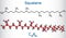 Squalane molecule. It is used in cosmetics as emollient and moisturizer Structural chemical formula and molecule model