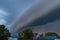 Squall embankment, shelf cloud occurring on the border of the atmospheric front.