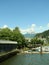 Squamish side of the Mamquam Blind channel and  view of Mount Garibaldi. BC, Canada