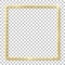 Square 3D gold rectangle border. Frame boarder. Golden vintage border. Realistic rectangle boarder with shiny glowing effect isola