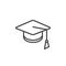 Square academic cap line icon