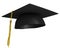 Square academic mortar board, or graduation cap, worn by college grads