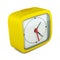 Square alarm clock on white background. 3d render image