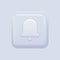 Square Alarm or Notification Icon. White Isolated Bell