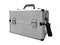 Square aluminum case with handle, latches and strap