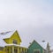 Square Appealing homes amid an icy landscape on a cloudy winter day in Daybreak