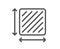 Square area line icon. Room dimension sign. Vector