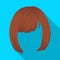 Square.Back hairstyle single icon in flat style vector symbol stock illustration web.