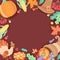 Square banner, frame with thanksgiving symbols