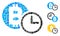 Square Bitcoin Credit Clock Icon Vector Collage