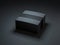 Square Black Box with cover Mockup in dark studio