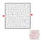 Square black labyrinth on white background. Children maze. Game for kids. Children puzzle. Help find a way out.