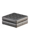 Square black leather pouf on white background 3d