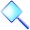 Square blue magnifying glass