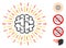Square Brain Radiance Icon Vector Collage