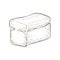 Square bread isolated on white. hand drawn traditional wheat, rye or whole grain loaf doodle icon. fresh baked bread